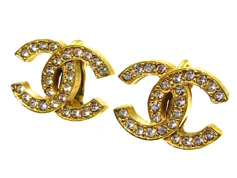 ebay chanel clip earrings|authentic chanel logo stud earrings.